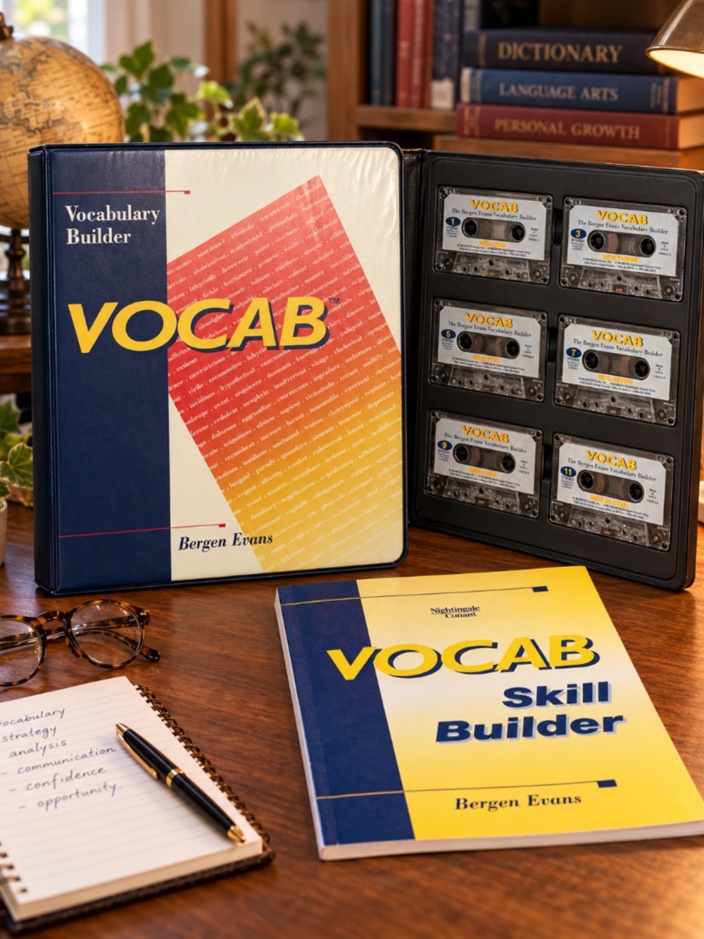 VOCAB Bergen Evans Vocabulary Builder 6 Cassette Set Workbook Nightingale Conant